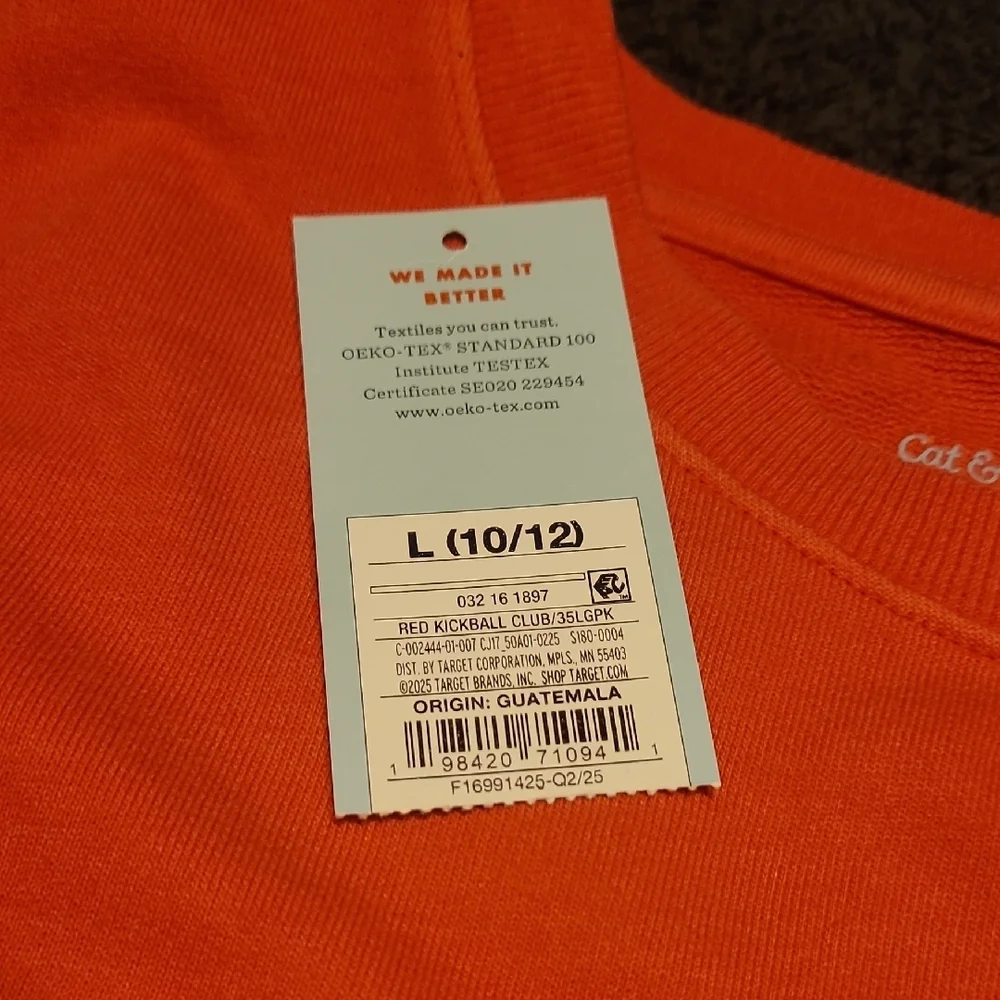 Cat & Jack Vibrant Orange Sweatshirt - Picture 3 of 3